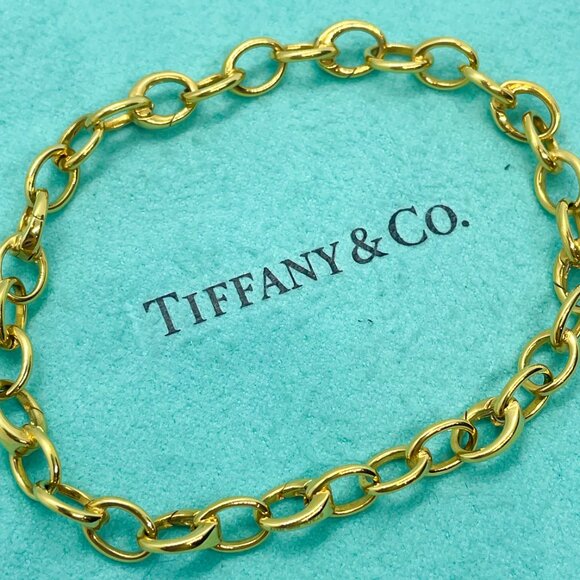 Tiffany & Co. 18K Clasping Charm Bracelet Yellow Gold 9 Clasping Links 7.5" - Picture 5 of 9